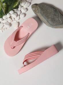 Sandalias de playa con suela gruesa antideslizante y cuña de tacón alto en forma de T, color rosa, aptas para uso en exteriores, interiores, playa, bodas y vacaciones, nuevo diseño de verano para mujeres