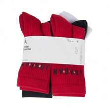 Jordan 6 Pairs U J ED POLY CREW JOR Unisex Socks, Discount Pack FZ2051-900 - Red - View 1
