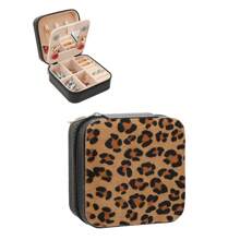 1pc Animal Print (Leopard & Cow) Faux Leather Jewelry Box, Detachable And Stylish, Suitable For Valentine's Day, Mother's Day, Birthday, Graduation Gifts