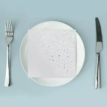 20pcs/40pcs/100pcs White And Silver Dot Cocktail Napkins White And Silvery Napkins Lunch Napkins Silver Party Napkins Dinner Napkins For Wedding Birthday Anniversary Table Decorations - Multicolor - View 3
