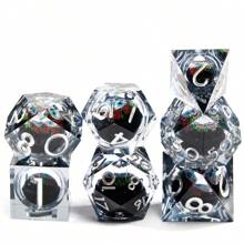 Set de 7 dados de resina con bordes afilados de temática de esqueletos de D&D para juegos de rol, juegos de dados - Regalo