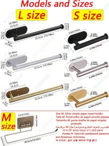 33cm Paper Towel Holders For Kitchen,Plastic Wrap Stand,AdhesiveToilet Paper Holder,Tissue Dispenser,Napkin Rack,Cabinet Storage Organizer,Towel Rack,Rags Hanger,Dish ,Available In Adhesive And Screws,Stainless Steel,Kitchen Wall Shelf,Kitchen Storage Supplies,Bathroom Accessories