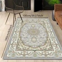 1pc Nordic Fairisle Pattern Crystal Velvet Area Rug, 700g/㎡ With Dotted Non-Slip Backing, 5mm Thickness, Machine Washable Fade-Resistant Carpet Suitable For Holidays And Any Spaces Including Hotel, Office, Sofa, Bedside, Kitchen, Laundry, Hallway, Porch, Stairs, Entryway Mother's Day
