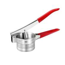 Machacador de patatas de acero inoxidable, machacador de arroz - Prensa patatas, machacador, exprimidor de limón y rallador de verduras con mango antideslizante - Fácil machacado y preparación de arroz, frutas y verduras, herramienta manual de cocina