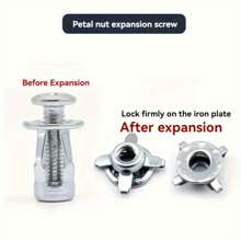 80pcs Petal Expansion Nut Screw Czech Nut Hollow Iron Sheet With Cross Grooved Expansion Bolt Riveted Nut - Silver - View 5