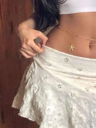 1 件时尚性感波西米亚几何多层海星腰链，适合任何场合的女士