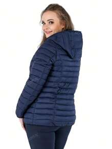 Piumino da donna taglie forti Cappotto ripiegabile con cappuccio imbottito leggero trapuntato
