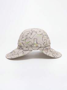 mini bala Kids' Open-Top Sun Hat, Breathable Summer Cap For UV Protection - Coffee White Tone - View 5