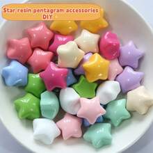 10 pezzi di accessori per capelli estivi e scolastici, con stelle a 5 punte in resina, brillanti e colorati come caramelle