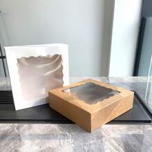 5pcs Mini Cake Boxes With Window, Cookie Pastry Packaging Cartons, Suitable For Cakes, Cookies, Pastries, Pies, Muffins, Chocolates, Strawberries