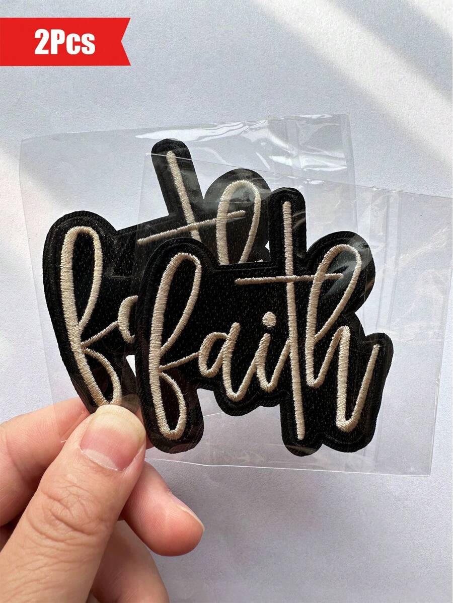 aprille 1/2PCS "BAITH" Embroidered Iron On Patches For Clothing Jeans Jacket Embroidery Star Applique Clothes Sticker Eagle Armband Stripes Badge