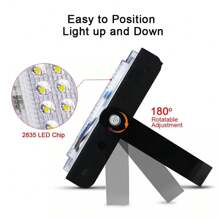 Focos LED para exteriores, luces de seguridad impermeables para exteriores, 100 W, para exteriores, luces de trabajo, luces de seguridad portátiles para exteriores con batería, pinza de cocodrilo para pesca, senderismo, reparación de automóviles, emergencia, CC de 12 V - Blanco - Ver 4