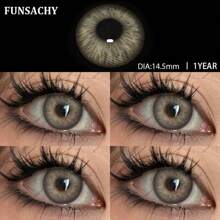 FUNSACHY MARGARET系列大直径自然隐形眼镜棕色/灰色镜片年度隐形眼镜,眼部美容化妆 - 年拋 - 查看 2