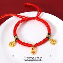 1 pièce Collier en corde rouge pour animaux de compagnie avec un cadenas de sécurité et un pendentif porte-bonheur pour la fortune et la richesse. Collier réglable pour chats et petits chiens convenant aux animaux pesant 2-8kg