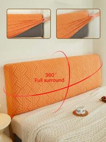 1 husă de pat Jacquard Geometry, husă de protecție pentru tăblia de pat elastică în culoare solidă, husă de pat moale și confortabilă, elasticitate ridicată, ușor de instalat, husă universală pentru noptieră pentru toate anotimpurile