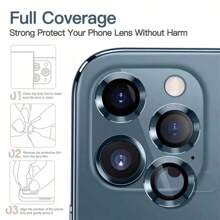 CSDZ 6PCS For Lens Metal Ring Protector Glass Compatible With IPhone 15 12 11 13 14 Pro Max Mini Camera Lens Protection On Compatible WithIPhone 15Pro 14Pro 12Pro 13Pro 11Pro Max 14Plus 15Plus Camera Protector - Black - View 6