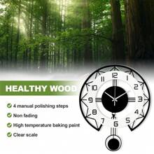 Large Pendulum Modern Wall Clock, 17-Inch Silent Non-Ticking Battery-Operated Wall Clock, Decorative Timepiece For Living Room, Bedroom, Office, Indoor Home Decor - As Shown In the Figure - View 3