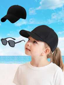 1 Piece Children's Baseball Cap (With Fashion Glasses Set) Children's Hat, Suitable For Summer Beach Outing Wear
