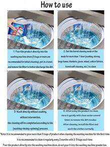 1 pieza Limpiador de lavadora, desinfectante, limpiador de lavadora antibacteriano, desinfección del tambor, antibacteriano, agente de limpieza efervescente para eliminar el moho, fuerte descalcificante, adecuado para lavadoras domésticas, cocina, baño, artículos para el hogar - Multicolor - Ver 9