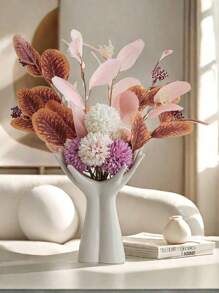 White Hand Vase, Arm Bud Vase Cute Unique Bohemian Minimalist Feminine Shape Aesthetic Decoration Modern Nordic Style Home Living Room Office Decoration Festival Decoration Gifts Birthday Graduation Home Decor Room Decor Flower Vase Glass Vase