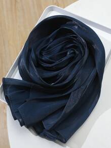 1 件女士优雅纯色仿丝矩形围巾、头巾、女士颈巾
