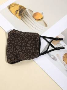 1pc Women's Fashionable Leopard Pattern Breathable Face Mask, Suitable For Outdoor, Travel, Party Matching - A - View 10