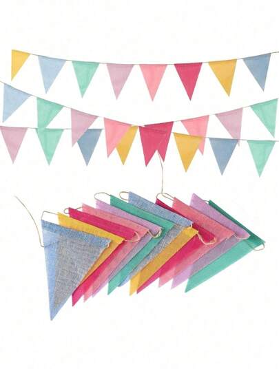 20 piezas de 4,5 m de grosor de banderines de arpillera vintage reutilizables - Decoración de cumpleaños, Navidad, decoración de fiestas, decoración de vacaciones, decoración de aulas, decoración de graduación, decoración de carnaval, decoración de Halloween, decoración de aniversario, decoración de Acción de Gracias, embellecimiento de exteriores, decoración de Halloween, Navidad, decoración de grandes eventos, decoración de patios y jardines, decoración de bodas retro, decoración de despedidas de soltero y colgantes para el hogar, coronas, gallardetes (100 piezas de 23 m) se pueden cortar libremente a la medida