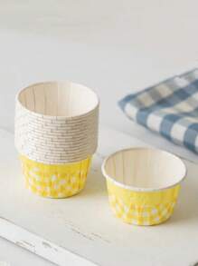 50 个复古格子松饼杯（带盖/不带盖）- 耐热、装饰性纸质烘焙衬垫，带卷边，适用于纸杯蛋糕和甜点，多色节日装饰包（万圣节/圣诞节/复活节/感恩节）