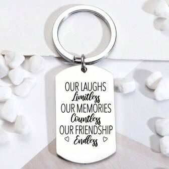 1 件中性款不锈钢钥匙扣狗牌形状吊坠，适合纪念友谊生日圣诞袜礼物