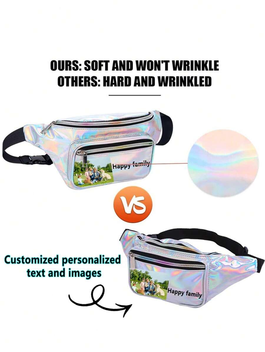 定制个性化图形户外运动跑步腰包男女健身全息斜挎包零钱包手机壳大容量包 - 彩色 - 查看 1