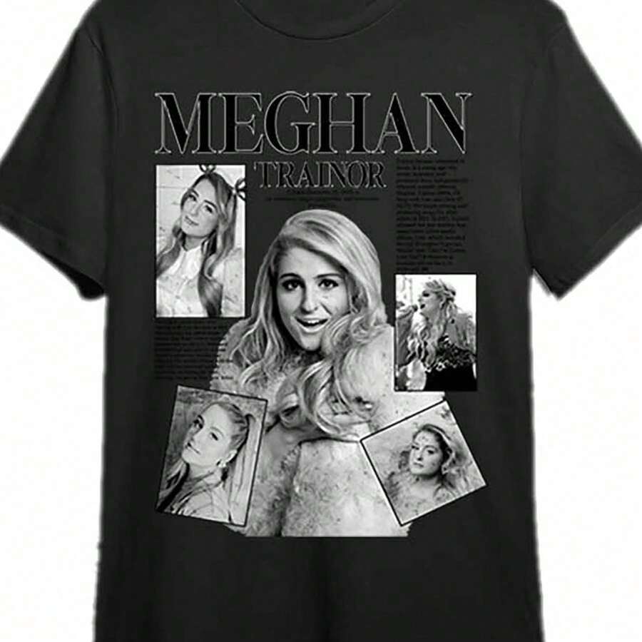 Meghan Trainor Music Shirt K1, Meghan Trainor Album Music 333954 Funny Men's Short Sleeve Graphic T-Shirt Collection Black PR - màu đen - Xem 1