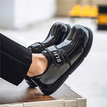 Popular Affordable Men's Wide Width Leather Shoes, Waterproof, Suitable For Weddings, Derby Shoes, Elegant Casual Loafers, Anti-Slip Rubber Monk Shoes
