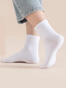 5 Pairs/10 Pairs/20 Pairs Of Children's Casual Socks, Medium Long Socks, White Socks, Winter Socks, Black Socks,Sports, Suitable For Ages 10-16