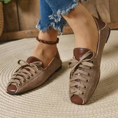 2025 Herbst modische retro braune flache Slip-On Schuhe, lässige leichte atmungsaktive Outdoor-Schuhe für den Arbeitsweg und den täglichen Gebrauch