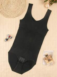 MLeyhoice 一体式无缝紧身衣，塑形瘦身，增强腹部控制。 - 黑色 - 查看 2