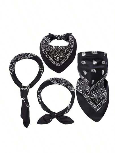 3 件佩斯利花纹头带，男女通用街舞复古头巾，嘻哈装饰头巾