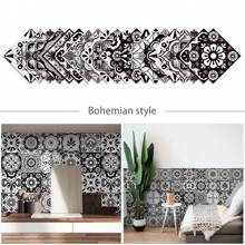 20 Peças Adesivos à Prova de Óleo Estilo Mandala Preto e Branco para Cozinha, 20x20cm, Autoadesivos, Azulejos Impermeáveis para Respingos, Adesivos Decorativos Flexíveis de Padrão Geométrico de Canto para Decoração de Parede, Decoração Doméstica, Decoração de Sala de Estar, Decoração de Quarto, Decoração de Banheiro