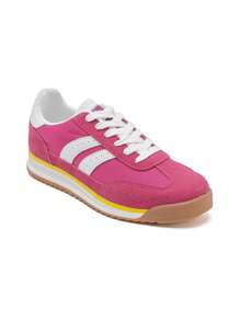 Women's Lace-Up Casual Comfortable Sneakers, Versatile For Daily Wear - Pink - View 3