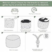 Round Stuffed Pouf , Corduroy Poufs With Foam Chunk Filling, Furry And Fluffy Pouf Foot Stool Storage , 20 X 15 Floor Poufs Foot Rest For Living Room, Beige - 綠色 - 查看 6