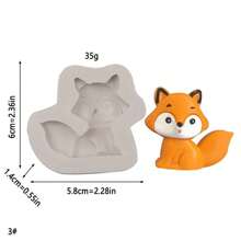 1 件卡通动物鹿、狐狸、狮子、熊猫、猪硅胶模具 - 淺灰色 - 查看 13