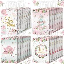 8pcs Tea Party Favor Bags Bulk Party Favor Bags Supplies Table Tea Party Decor For Birthday Wedding Favors