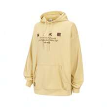 Nike 男士 2024 标语刺绣袋鼠口袋落肩宽松抽绳连帽衫，休闲日常运动装