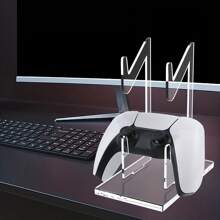 1 pieza Soporte universal de dos capas y tres capas para controlador y auriculares, accesorio de almacenamiento para juegos, soporte para controlador y soporte para auriculares, accesorios de juego