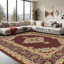 1pc Nordic Fairisle Pattern Crystal Velvet Area Rug, 700g/㎡ With Dotted Non-Slip Backing, 5mm Thickness, Machine Washable Fade-Resistant Carpet Suitable For Holidays And Any Spaces Including Hotel, Office, Sofa, Bedside, Kitchen, Laundry, Hallway, Porch, Stairs, Entryway Mother's Day