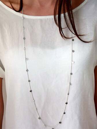 长款波西米亚风格项链 个性长款亮片吊坠超大领链 女士时尚珠宝礼品