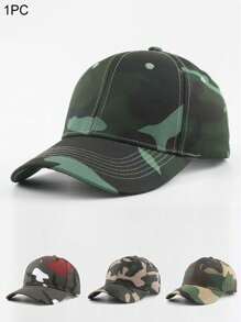 1pc Unisex Multicolor Camouflage Casual Fashion Sun Visor Cap, Suitable For Daily Outdoor/Street Wear