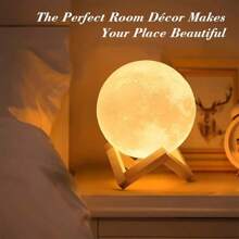 1 Decorazione 3D a luce di luna, adatta per camera da letto, ufficio, scrivania, perfetta per decorazione della casa, alimentata a batteria, perfetta come regalo per le vacanze