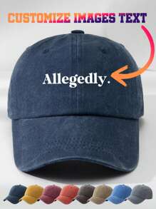 1 pieza Gorra de béisbol ajustable con estampado de letra personalizada, estilo vintage y lavada, unisex, adecuada para uso diario, útiles escolares, vuelta al cole, regalos escolares, para la oficina, la escuela, el aula, colegas, dormitorios, estudiantes de secundaria y preparatoria, personalizada, única, personalizada, regalo ideal para él, ella, novio, novia, familia, amigos, romance delicado, gracia invernal