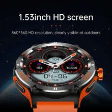 EIGIIS Smart Watches For Men With LED Flashlight 500mAh Big Battery Smart Watch 1.53" Big Screen Rugged Smartwatch 3ATM Waterproof Fitness Tracker For IOS Android Multifunctional Digital Watch Gifts For Men