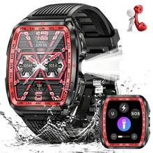 KELEEL Smartwatch para mujeres y hombres con linterna LED, 5,3 - 50M resistente al agua, llamada/respuesta inalámbrica, monitor de frecuencia cardíaca/sueño, modos deportivos múltiples, notificaciones de llamadas y mensajes SMS